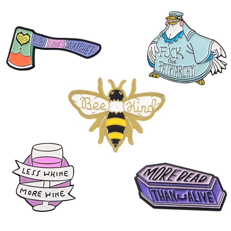 Enamel Pin and Brooch Cartoon Pastel Ax Animal Old hen Bee Skull Wine glass Coffin Custom Badge Brooches for Women Men Jewelry
Enamel Pin and Brooch Cartoon Pastel Ax Animal Old hen Bee Skull Wine glass Coffin Custom Badge Brooches for Women Men Jewelry