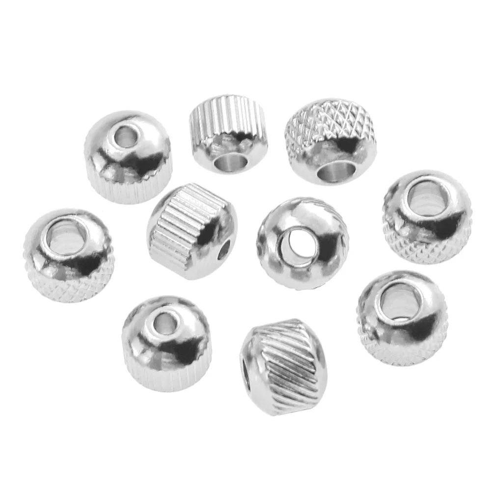 Aiovlo Grid Tire Shape Stainless Steel Beads 4 5 6 7 8mm Round Spacer Loose Beads for Jewelry Necklace Bracelet Making Wholesale
Aiovlo Grid Tire Shape Stainless Steel Beads 4 5 6 7 8mm Round Spacer Loose Beads for Jewelry Necklace Bracelet Making Wholesale