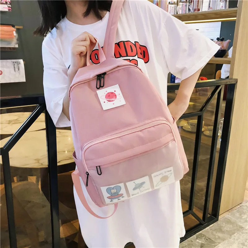 Фото Новый женский прозрачный рюкзак с передним карманом школьная сумка для