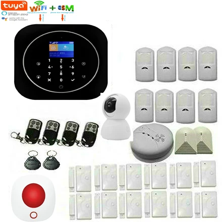 Yobang Security Tuya Wifi GSM Alarm System Home RFID Burglar Security LCD Touch Keyboard Tuya APP Remote Control With IP Camera
Yobang Security Tuya Wifi GSM Alarm System Home RFID Burglar Security LCD Touch Keyboard Tuya APP Remote Control With IP Camera