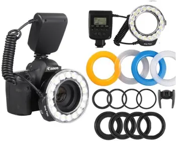 HD-130 Macro LED Ring Flash Light 48 LEDS with LCD Display Power Control Adapter Rings Flash Diffusers for Nikon Canon
HD-130 Macro LED Ring Flash Light 48 LEDS with LCD Display Power Control Adapter Rings Flash Diffusers for Nikon Canon