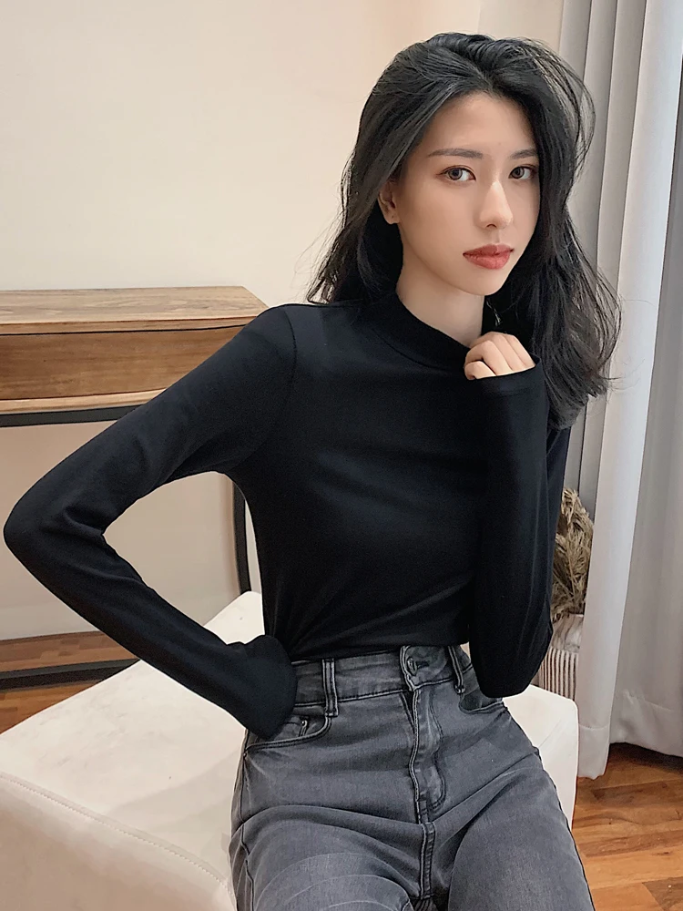 Новинка 2024, женская футболка MRMT на осень и зиму, хлопковая футболка с длинным рукавом для женщин, облегающий топ с полувысоким воротником, футболка 
Новинка 2024, женская футболка MRMT на осень и зиму, хлопковая футболка с длинным рукавом для женщин, облегающий топ с полувысоким воротником, футболка