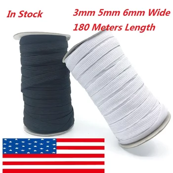 3/5/6mm Wide 180 Meters Length DIY Braided Elastic Band Cord Knit Band Sewing Craft Mask Making Dropshipping White and Black 
3/5/6mm Wide 180 Meters Length DIY Braided Elastic Band Cord Knit Band Sewing Craft Mask Making Dropshipping White and Black