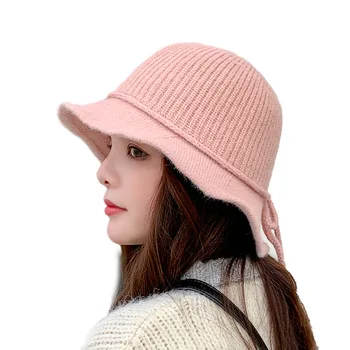 Sparsil Woman Knitted Wool Blend Bucket Hats Girl Dome Bow Knot Stripe Basin Cap Winter Warm Lotus Leaf Edge Foldable Soft Hat 
Sparsil Woman Knitted Wool Blend Bucket Hats Girl Dome Bow Knot Stripe Basin Cap Winter Warm Lotus Leaf Edge Foldable Soft Hat
