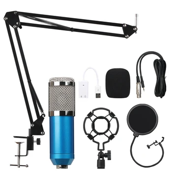 Studio Recording Condenser mini Microphone Kit with Shock Mount+Adjustable Arm Stand+Filter+Windscreen+USB Sound Card+Cable MIC
Studio Recording Condenser mini Microphone Kit with Shock Mount+Adjustable Arm Stand+Filter+Windscreen+USB Sound Card+Cable MIC