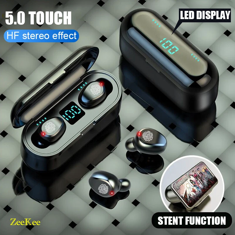 Новые беспроводные наушники F9 Bluetooth 5 0 TWS Hi Fi мини вкладыши Спортивная гарнитура