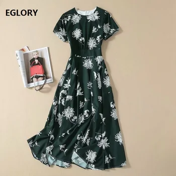 Princess Women's Dress 2020 Spring Summer StyleLadies O-Neck Elegant Floral Print Short Sleeve Mid-Calf Large Swing Green Dress
Princess Women's Dress 2020 Spring Summer StyleLadies O-Neck Elegant Floral Print Short Sleeve Mid-Calf Large Swing Green Dress