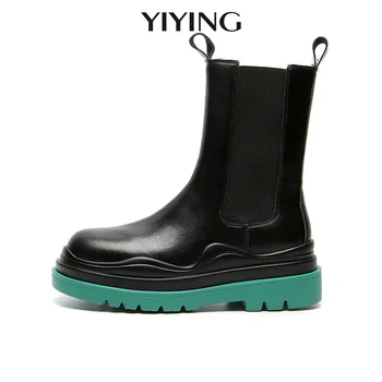 2020 Brand Design Mid-calf Knight Boots New Genuine Leather Chelsea Boots Platform Mixed Color Elastic Band Runway Shoes Women
2020 Brand Design Mid-calf Knight Boots New Genuine Leather Chelsea Boots Platform Mixed Color Elastic Band Runway Shoes Women