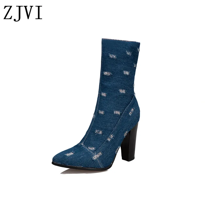 ZJVI Women Mid Calf Canvas Boots Pointed Toe Winter Autumn 2020 For Girls 9.5cm Square High Heels Woman Ladies Black Shoes
ZJVI Women Mid Calf Canvas Boots Pointed Toe Winter Autumn 2020 For Girls 9.5cm Square High Heels Woman Ladies Black Shoes