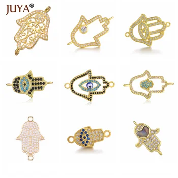 Juya Series Copper Metal Inlay Zircon Hamsa Hand Charm Connectors Fatima Hand Jewelry Findings Accessories For Bracelets Making 
Juya Series Copper Metal Inlay Zircon Hamsa Hand Charm Connectors Fatima Hand Jewelry Findings Accessories For Bracelets Making