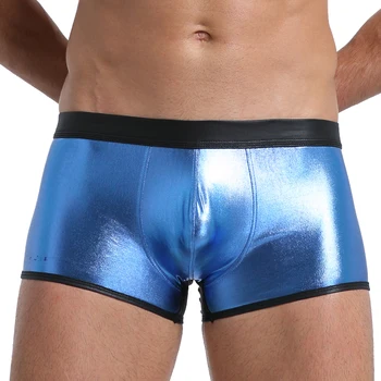 Men Sexy Boxer Shorts Faux Leather Men Gold Underpants Leather Trunks Fashion Male Silver Underwear
Men Sexy Boxer Shorts Faux Leather Men Gold Underpants Leather Trunks Fashion Male Silver Underwear