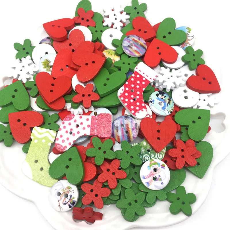 100Pcs Mixed 2 holes Wooden Buttons Sewing Button Kid's Scrapbooking DIY Craft Wedding Decoration Christmas New Year
100Pcs Mixed 2 holes Wooden Buttons Sewing Button Kid's Scrapbooking DIY Craft Wedding Decoration Christmas New Year