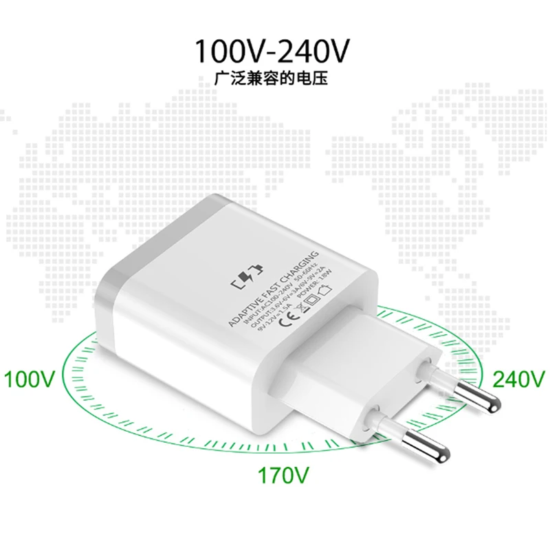 TOPK B126Q 18W Quick Charge 3.0 Fast Mobile Phone Charger EU Plug USB Charger Adapter for iPhone Android
TOPK B126Q 18W Quick Charge 3.0 Fast Mobile Phone Charger EU Plug USB Charger Adapter for iPhone Android