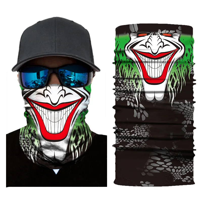 Мотоциклетная маска для лица головной убор мотоцикла 3D Джокер Череп шарф