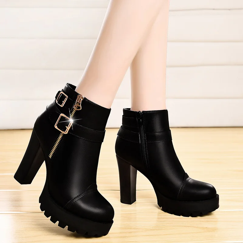 Dunhu Genuine Product 2018 Winter New Style Women's Boots Semi-high Heeled round-Toe Waterproof Platform Casual Chunky-Heel WOME
Dunhu Genuine Product 2018 Winter New Style Women's Boots Semi-high Heeled round-Toe Waterproof Platform Casual Chunky-Heel WOME