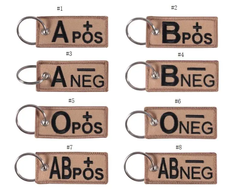 100pcs/lot Embroidery Blood Type Keychain Blood Group Tactical Military Emergency Key Chain Keyrings Wholesale SN3993
100pcs/lot Embroidery Blood Type Keychain Blood Group Tactical Military Emergency Key Chain Keyrings Wholesale SN3993