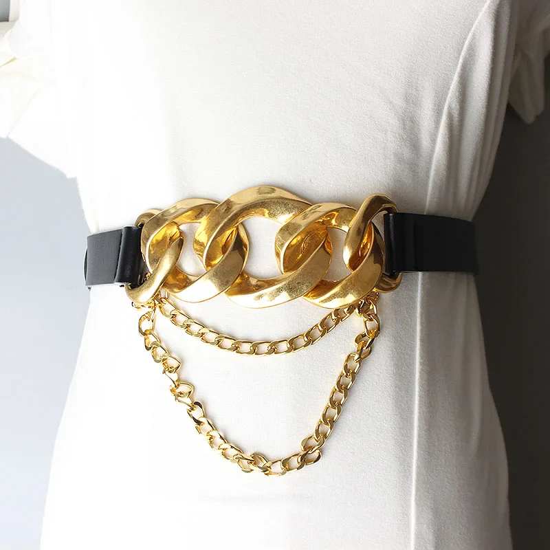 Genuine Leather Belt with Chain Cowhide Buckle Female Buckle Black Belt for Female Simple Wild European and American Jeans Wide
Genuine Leather Belt with Chain Cowhide Buckle Female Buckle Black Belt for Female Simple Wild European and American Jeans Wide