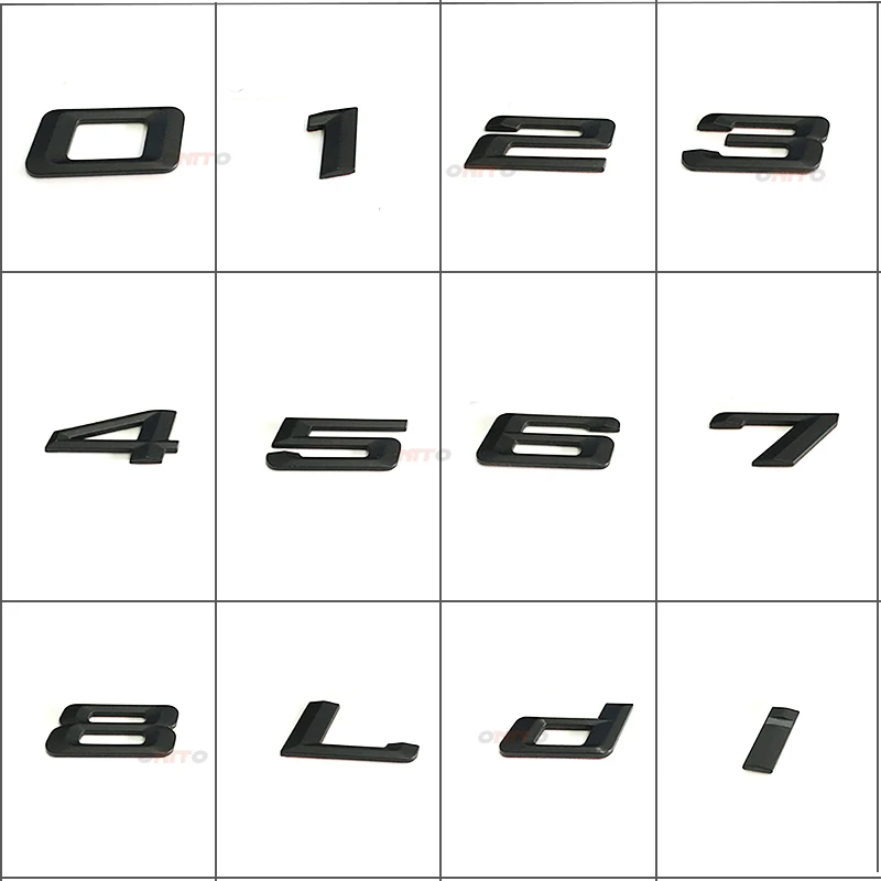 Matt Black Rear Boot Trunk Emblem lettering Badges Logo For BMW Digital Arabic Numbers Decals DIY Badge 0 1 2 3 4 5 6 7 8 D/L/i
Matt Black Rear Boot Trunk Emblem lettering Badges Logo For BMW Digital Arabic Numbers Decals DIY Badge 0 1 2 3 4 5 6 7 8 D/L/i