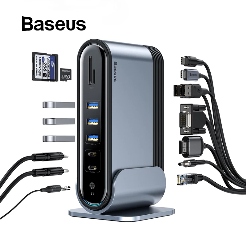 Baseus Type C USB HUB Multi-function Adaptor USB C Hub Docking Station for Macbook Pro USB Splitter Computer Accessories 17 Port
Baseus Type C USB HUB Multi-function Adaptor USB C Hub Docking Station for Macbook Pro USB Splitter Computer Accessories 17 Port