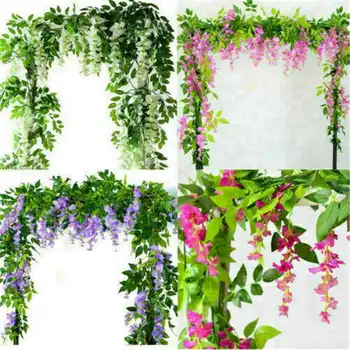 Artificial Wisteria Vine Outdoor home decor Garland Plants 2x Foliage Flower
Artificial Wisteria Vine Outdoor home decor Garland Plants 2x Foliage Flower
