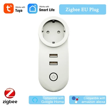 Tuya Smart Zigbee EU Plug APP Wireless Control Tuya Zigbee 3.0 EU Socket Alexa Echo Voice Control Dual USB Charging Google Home
Tuya Smart Zigbee EU Plug APP Wireless Control Tuya Zigbee 3.0 EU Socket Alexa Echo Voice Control Dual USB Charging Google Home