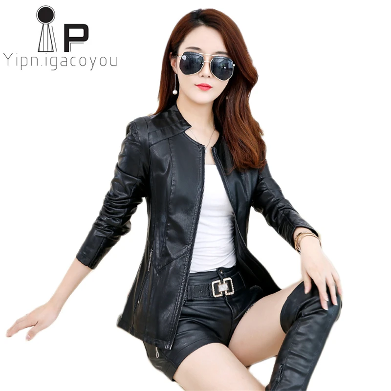 Plus size 5XL Autumn New Fashion Faux Leather Jacket Women Short Slim Soft Jacket Biker Solid Leather Jacket Women Outwear Mujer
Plus size 5XL Autumn New Fashion Faux Leather Jacket Women Short Slim Soft Jacket Biker Solid Leather Jacket Women Outwear Mujer