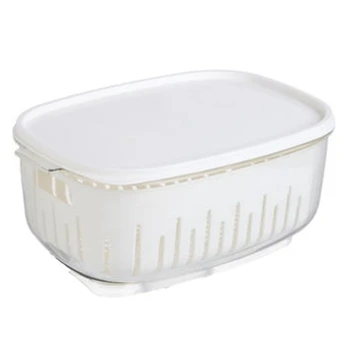 White Large Double-Layer Refrigerator Storage Box with Lid Drain Basket Sealed Box Refrigerator Kitchen Food Storage Box
White Large Double-Layer Refrigerator Storage Box with Lid Drain Basket Sealed Box Refrigerator Kitchen Food Storage Box