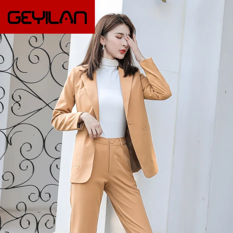 Women's suit 2019 autumn new casual fashion temperament Slim solid color wild single buckle suit trousers two-piece
Women's suit 2019 autumn new casual fashion temperament Slim solid color wild single buckle suit trousers two-piece