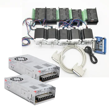 5PCS 57*112mm Nema23 4.2A 3Nm 430Oz-in Stepper Motor 8mm Shaft &Driver &2PCS 400W Power Supply 5 Axis Mach3 Card 2ph 4 Wires
5PCS 57*112mm Nema23 4.2A 3Nm 430Oz-in Stepper Motor 8mm Shaft &Driver &2PCS 400W Power Supply 5 Axis Mach3 Card 2ph 4 Wires