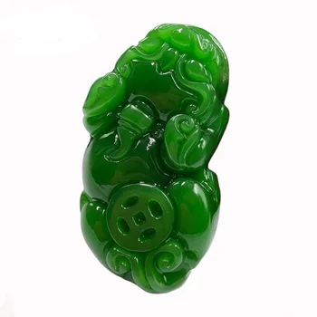 Women Necklace Pendant Green Nephrite Carved Pixiu With Coin Pendant Gift for Lover Fashion Jewelry
Women Necklace Pendant Green Nephrite Carved Pixiu With Coin Pendant Gift for Lover Fashion Jewelry