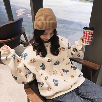 2020 spring Women's Loose Fit Drawstring design Pullover Hoodie girls winter Cartoon Dinosaur Hoodies Sweatshirts
2020 spring Women's Loose Fit Drawstring design Pullover Hoodie girls winter Cartoon Dinosaur Hoodies Sweatshirts