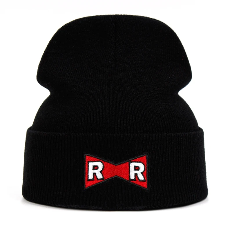 

Dr.Gero Cotton Embroidery Casual Beanie Men Women Knitted Winter Hat Solid Hip-hop Skullies Bonnet Unisex Red Ribbon Army