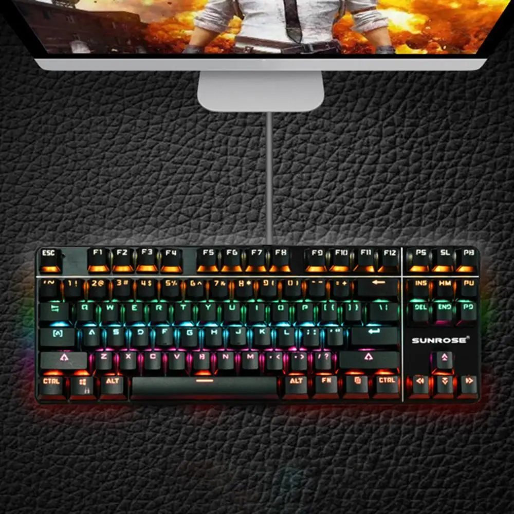 Wired Gaming 87 Keys Green Axis Russian/English Mechanical Keyboard RGB LED Backlight USB PC Keyboard for Laptop Desktop
Wired Gaming 87 Keys Green Axis Russian/English Mechanical Keyboard RGB LED Backlight USB PC Keyboard for Laptop Desktop