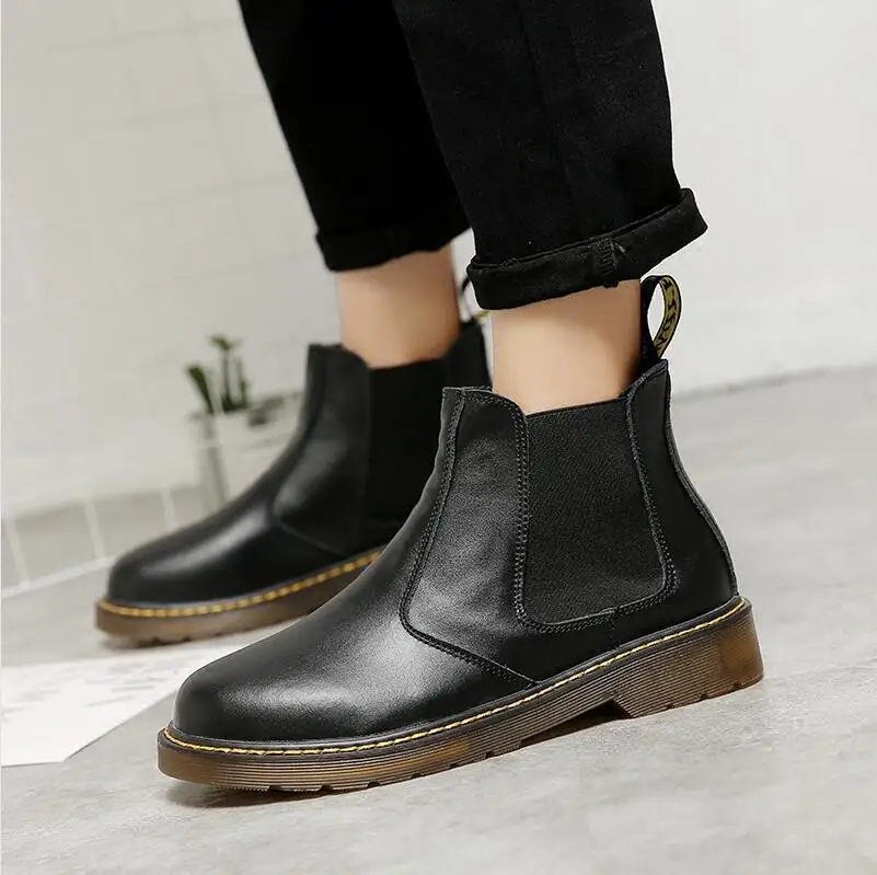 Large Size Cowhide Martin Boots Anti-slip Genuine Leather Desert Boots Sleeve Cowhide Boots Cowhide Hight-top MEN'S SHOES