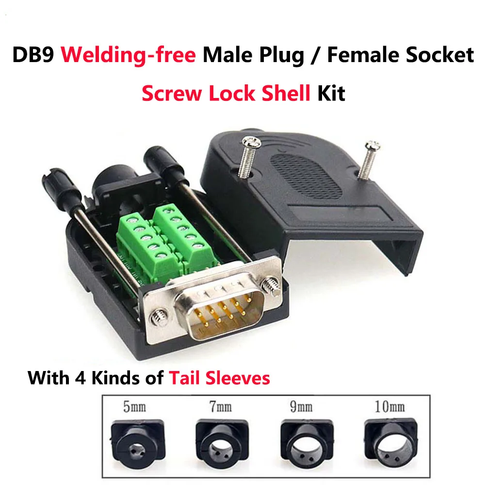 DB9 Welding-free Male Plug Female Socket Screw Lock Shell Kit RS232 9 Pin Serial Port Connector 485 422 Interface D-Sub9 Adapter
DB9 Welding-free Male Plug Female Socket Screw Lock Shell Kit RS232 9 Pin Serial Port Connector 485 422 Interface D-Sub9 Adapter