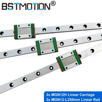 3d printer parts Linear Guide 3pcs MGN12 250mm Linear rail +3pcs MGN12H carriage block slide
3d printer parts Linear Guide 3pcs MGN12 250mm Linear rail +3pcs MGN12H carriage block slide