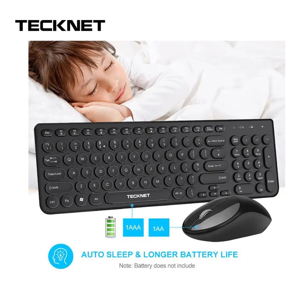 TeckNet Silent Wireless Keyboard With Mouse Combo Kit UK Layout Keyboards and Mouse Wireless 96 Keys for PC Computer Kit
TeckNet Silent Wireless Keyboard With Mouse Combo Kit UK Layout Keyboards and Mouse Wireless 96 Keys for PC Computer Kit