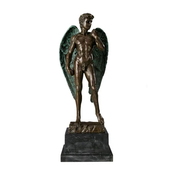 David with Wings Statue Bronze & Green Famous Nude Man Sculpture Great Details Antique Figurine Art Home Decor
David with Wings Statue Bronze & Green Famous Nude Man Sculpture Great Details Antique Figurine Art Home Decor