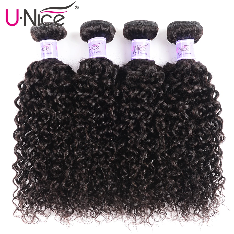 Волосы Unice Kysiss Hair 8A малазийские вьющиеся волосы для наращивания 1/3 /4 шт 8 26 дюймов