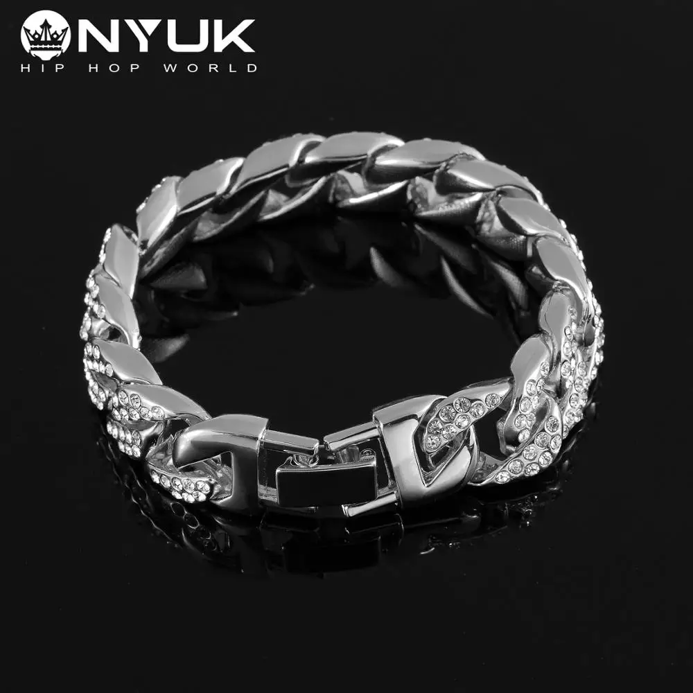 NYUK Miami Curb Cuban Link Chain Pendent For Men Gold Silver Hip Hop Iced Out Paved Bling Rhinestone CZ Rapper Necklace Jewelry
NYUK Miami Curb Cuban Link Chain Pendent For Men Gold Silver Hip Hop Iced Out Paved Bling Rhinestone CZ Rapper Necklace Jewelry