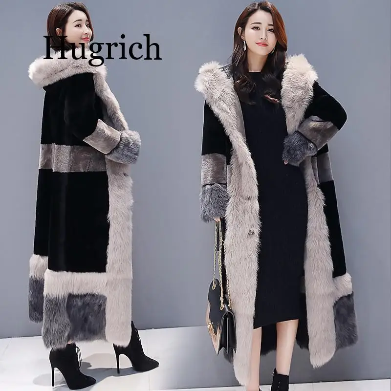 

Women Faux Fur Coat 2020 Winter Plus Size Russian Thick Furry Jacket Cozy Maxi Fluffy Loose Warm Overcoats Long