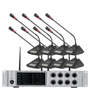 Wireless microphone system professional UHF wireless microphone 8-channel conference room speech conference microphone 
Wireless microphone system professional UHF wireless microphone 8-channel conference room speech conference microphone