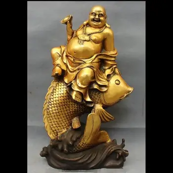 zhaorui48843264+ +17" Chinese Bronze YuanBao Fu Happy Laugh Maitreya Buddha Statue Ride Fish
zhaorui48843264+ +17" Chinese Bronze YuanBao Fu Happy Laugh Maitreya Buddha Statue Ride Fish