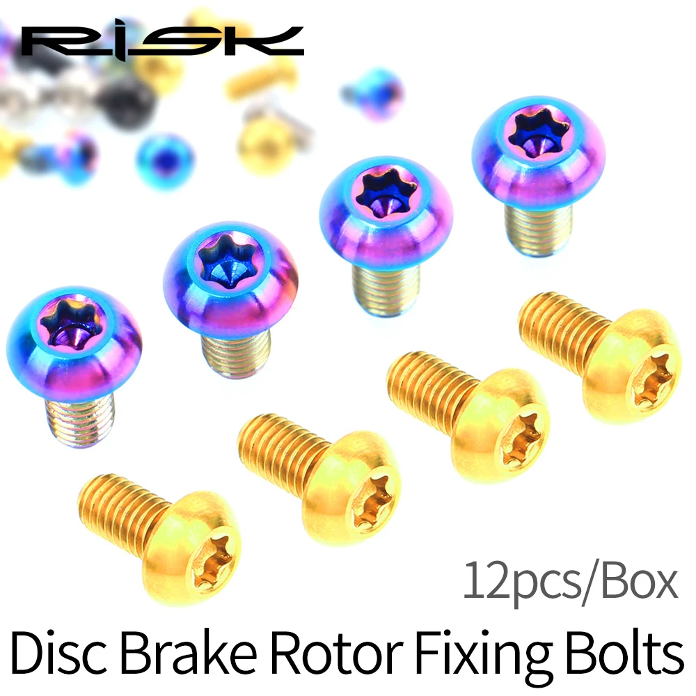 RISK M5x10mm Disk Brake Rotor Bolt T25 Torx Titanium Alloy Bicycle Part MTB Mountain Bike Brake Rotor Fixing Ti Screw 12PCS/Set
RISK M5x10mm Disk Brake Rotor Bolt T25 Torx Titanium Alloy Bicycle Part MTB Mountain Bike Brake Rotor Fixing Ti Screw 12PCS/Set