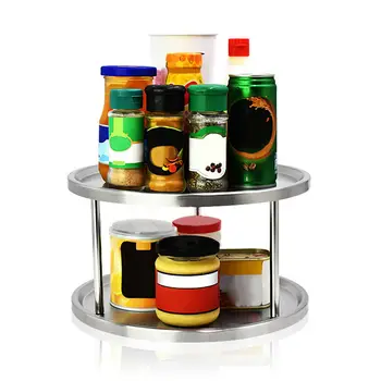Stainless Steel Spice Rack Double-layer Turntable 360 Degree Rotating Organizer Tray for Kitchen Counters YU-Home
Stainless Steel Spice Rack Double-layer Turntable 360 Degree Rotating Organizer Tray for Kitchen Counters YU-Home