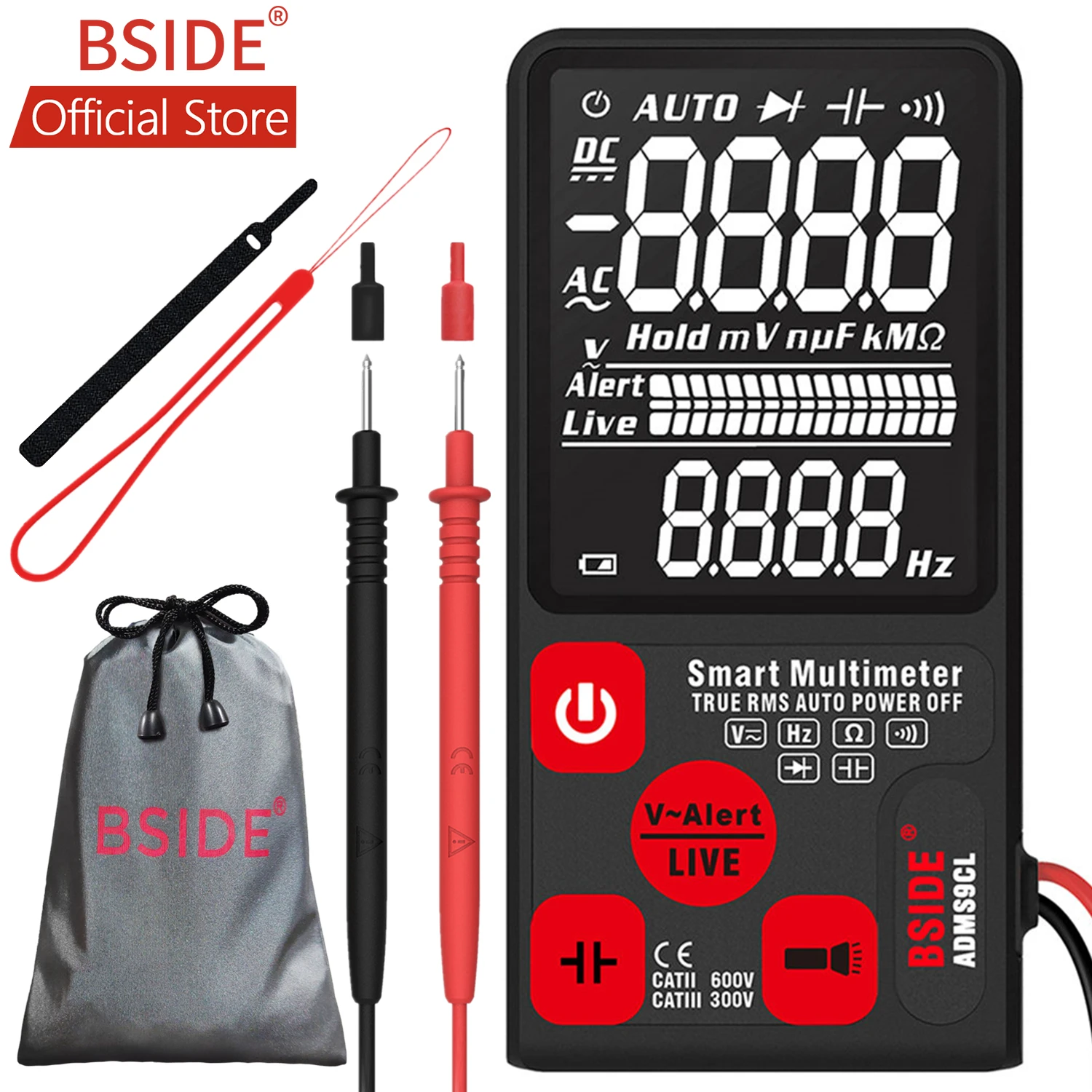 BSIDE ADMS9CL EBTN Digital Multimeter 3.5 LCD 3-Line Display 9999 Counts TRMS Auto Range Voltage Capacitance Diode Resistance
BSIDE ADMS9CL EBTN Digital Multimeter 3.5 LCD 3-Line Display 9999 Counts TRMS Auto Range Voltage Capacitance Diode Resistance