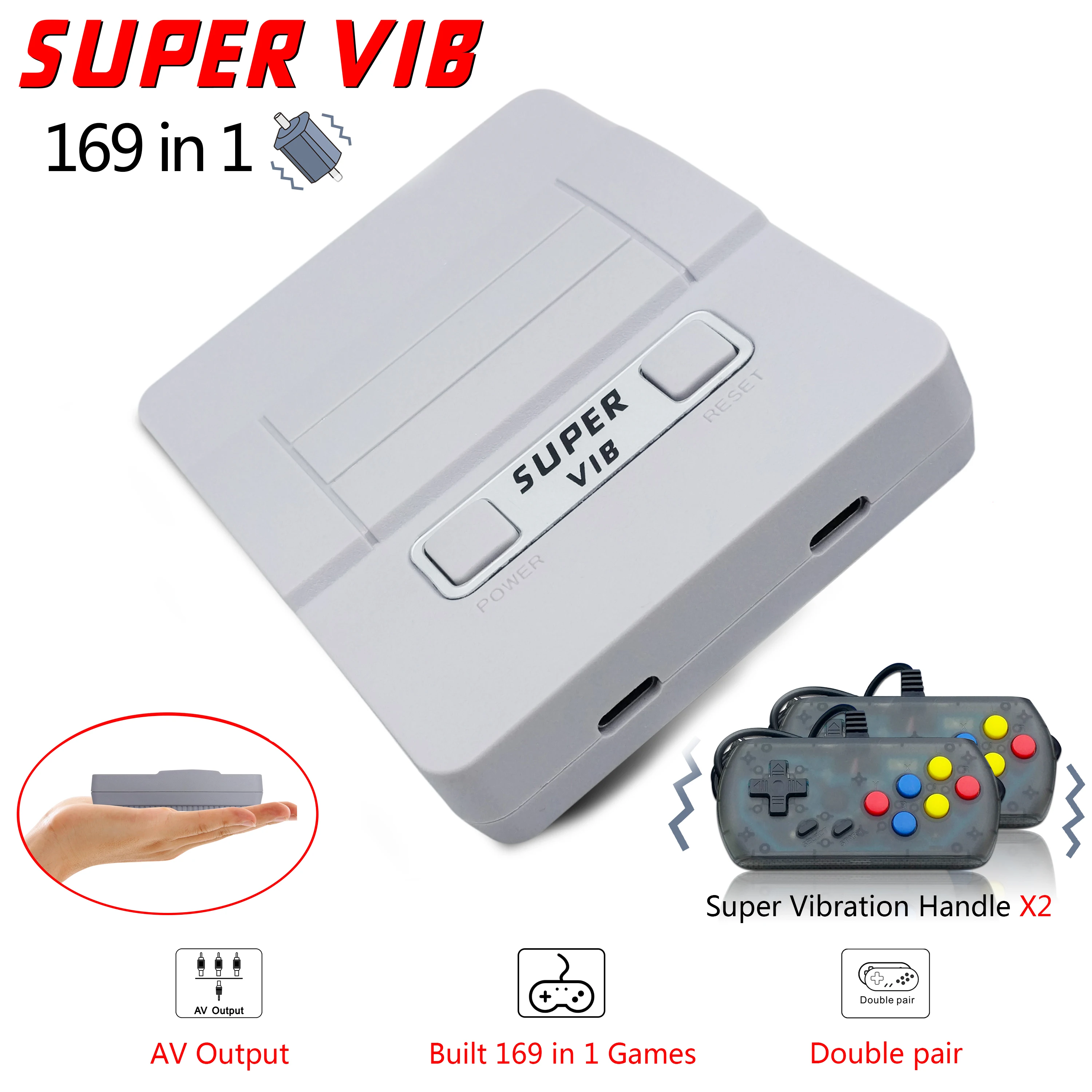 8bit TV Video game console Vibration Gamepad Joystick 30/169 Super VIB retro Games Classic Portable Handheld Game Player for kid
8bit TV Video game console Vibration Gamepad Joystick 30/169 Super VIB retro Games Classic Portable Handheld Game Player for kid