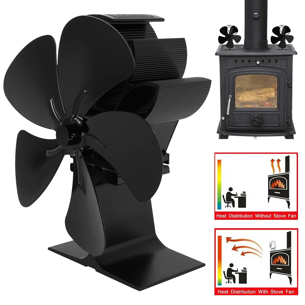 5 Blade Black Fireplace Heat Powered Stove Fan Log Wood Burner Eco Friendly Quiet Fan Home Efficient Heat Distribution
5 Blade Black Fireplace Heat Powered Stove Fan Log Wood Burner Eco Friendly Quiet Fan Home Efficient Heat Distribution