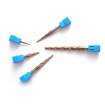 Augusttools Tapered End Mill Tungsten Solid Carbide Milling Cutter HRC60 Taper Ball Nose End Mill For Wood Metal Cnc Cutter Mill
