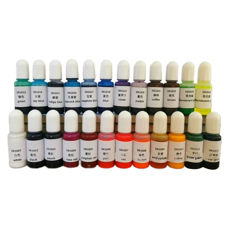 24 Colors Crystal Epoxy Pigment UV Resin Dye DIY Jewelry Colorant Art Crafts Coloring Drying Color Mixing Liquid Decor
24 Colors Crystal Epoxy Pigment UV Resin Dye DIY Jewelry Colorant Art Crafts Coloring Drying Color Mixing Liquid Decor